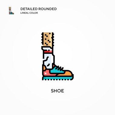 Ayakkabı vektör simgesi. Modern vektör illüstrasyon kavramları. Düzenlemesi ve kişiselleştirmesi kolay.