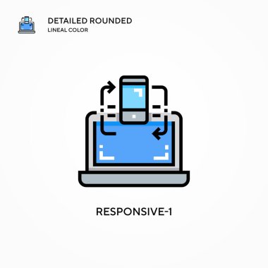 Tepki-1 vektör simgesi. Modern vektör illüstrasyon kavramları. Düzenlemesi ve kişiselleştirmesi kolay.