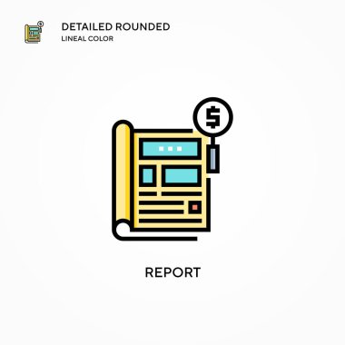 Vektör simgesini rapor et. Modern vektör illüstrasyon kavramları. Düzenlemesi ve kişiselleştirmesi kolay.