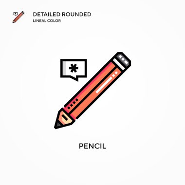 Kalem vektör simgesi. Modern vektör illüstrasyon kavramları. Düzenlemesi ve kişiselleştirmesi kolay.