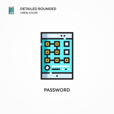 Parola vektör simgesi. Modern vektör illüstrasyon kavramları. Düzenlemesi ve kişiselleştirmesi kolay.