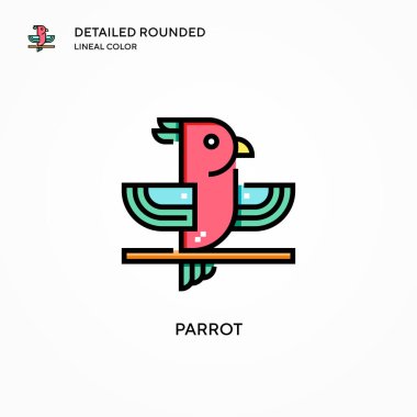 Papağan vektör simgesi. Modern vektör illüstrasyon kavramları. Düzenlemesi ve kişiselleştirmesi kolay.