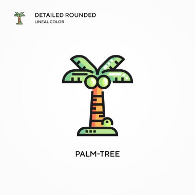Palmiye ağacı vektör simgesi. Modern vektör illüstrasyon kavramları. Düzenlemesi ve kişiselleştirmesi kolay.