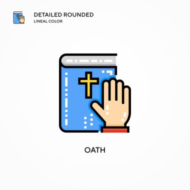 Yemin vektör simgesi. Modern vektör illüstrasyon kavramları. Düzenlemesi ve kişiselleştirmesi kolay.