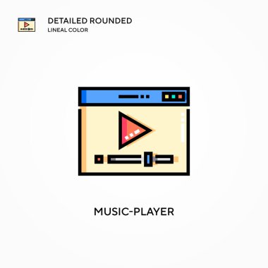 Müzik çalar vektör simgesi. Modern vektör illüstrasyon kavramları. Düzenlemesi ve kişiselleştirmesi kolay.