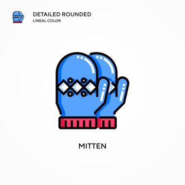 Mitten vektör simgesi. Modern vektör illüstrasyon kavramları. Düzenlemesi ve kişiselleştirmesi kolay.