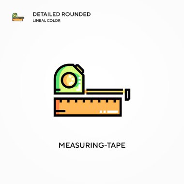 Şerit vektör simgesi ölçülüyor. Modern vektör illüstrasyon kavramları. Düzenlemesi ve kişiselleştirmesi kolay.
