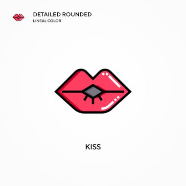 Öpücük vektör simgesi. Modern vektör illüstrasyon kavramları. Düzenlemesi ve kişiselleştirmesi kolay.