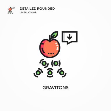 Graviton vektör simgesi. Modern vektör illüstrasyon kavramları. Düzenlemesi ve kişiselleştirmesi kolay.