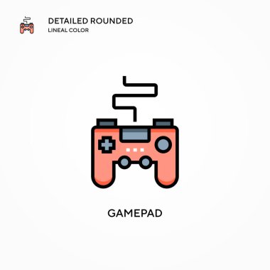 Gamepad vektör simgesi. Modern vektör illüstrasyon kavramları. Düzenlemesi ve kişiselleştirmesi kolay.
