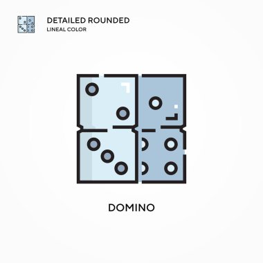 Domino vektör simgesi. Modern vektör illüstrasyon kavramları. Düzenlemesi ve kişiselleştirmesi kolay.