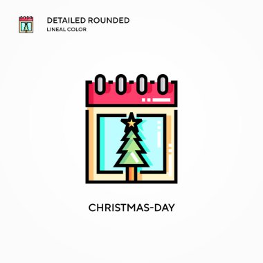 Noel günü vektör ikonu. Modern vektör illüstrasyon kavramları. Düzenlemesi ve kişiselleştirmesi kolay.