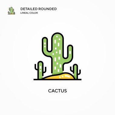 Kaktüs vektör simgesi. Modern vektör illüstrasyon kavramları. Düzenlemesi ve kişiselleştirmesi kolay.