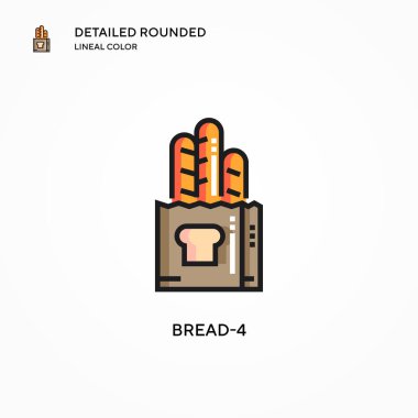 Ekmek-4 vektör simgesi. Modern vektör illüstrasyon kavramları. Düzenlemesi ve kişiselleştirmesi kolay.