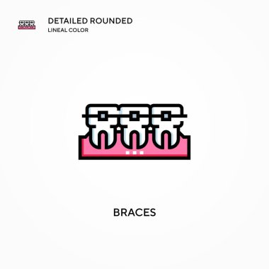 Parantez vektör simgesi. Modern vektör illüstrasyon kavramları. Düzenlemesi ve kişiselleştirmesi kolay.