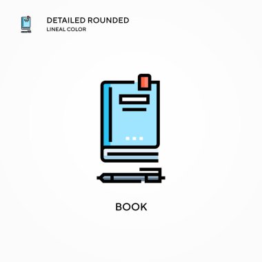 Kitap vektör simgesi. Modern vektör illüstrasyon kavramları. Düzenlemesi ve kişiselleştirmesi kolay.