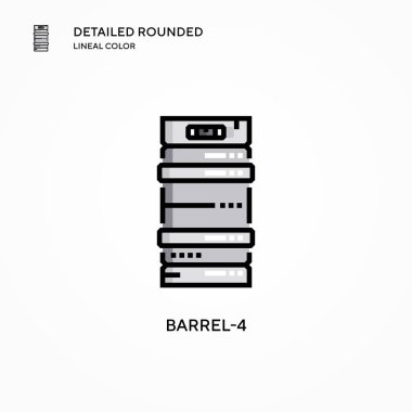 Namlu-4 vektör ikonu. Modern vektör illüstrasyon kavramları. Düzenlemesi ve kişiselleştirmesi kolay.