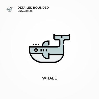 Balina vektör simgesi. Modern vektör illüstrasyon kavramları. Düzenlemesi ve kişiselleştirmesi kolay.