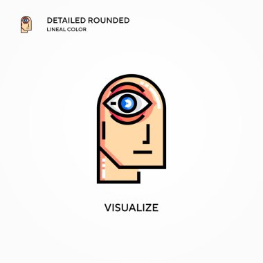Vektör simgesini gözünde canlandır. Modern vektör illüstrasyon kavramları. Düzenlemesi ve kişiselleştirmesi kolay.