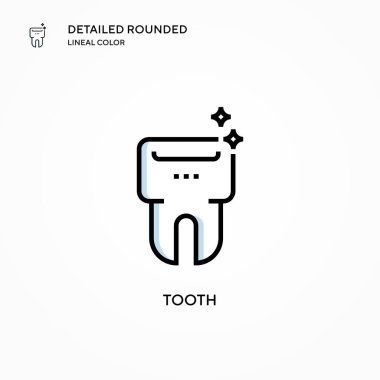 Diş vektör simgesi. Modern vektör illüstrasyon kavramları. Düzenlemesi ve kişiselleştirmesi kolay.