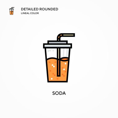 Soda vektör simgesi. Modern vektör illüstrasyon kavramları. Düzenlemesi ve kişiselleştirmesi kolay.
