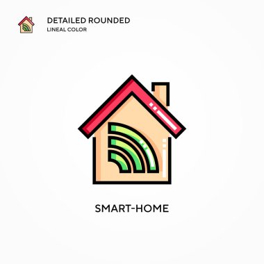 Akıllı ev vektör simgesi. Modern vektör illüstrasyon kavramları. Düzenlemesi ve kişiselleştirmesi kolay.