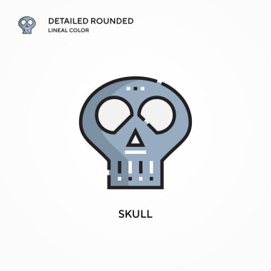 Kafatası vektör simgesi. Modern vektör illüstrasyon kavramları. Düzenlemesi ve kişiselleştirmesi kolay.