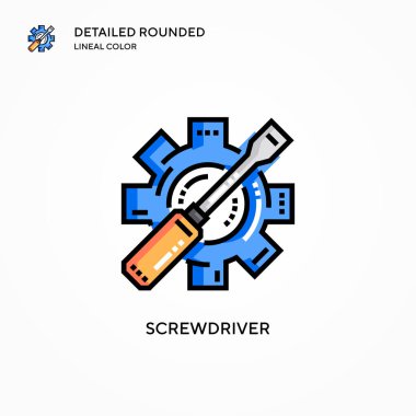 Tornavida vektör simgesi. Modern vektör illüstrasyon kavramları. Düzenlemesi ve kişiselleştirmesi kolay.