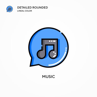 Müzik vektörü simgesi. Modern vektör illüstrasyon kavramları. Düzenlemesi ve kişiselleştirmesi kolay.