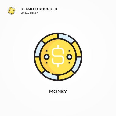 Para vektör simgesi. Modern vektör illüstrasyon kavramları. Düzenlemesi ve kişiselleştirmesi kolay.