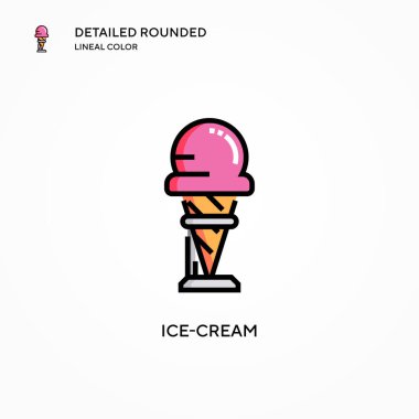 Dondurma vektör simgesi. Modern vektör illüstrasyon kavramları. Düzenlemesi ve kişiselleştirmesi kolay.