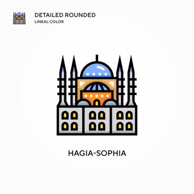 Hagia-Sofya vektör simgesi. Modern vektör illüstrasyon kavramları. Düzenlemesi ve kişiselleştirmesi kolay.