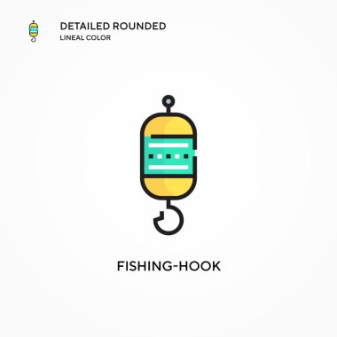 Balık kancası vektör simgesi. Modern vektör illüstrasyon kavramları. Düzenlemesi ve kişiselleştirmesi kolay.
