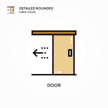 Kapı vektör simgesi. Modern vektör illüstrasyon kavramları. Düzenlemesi ve kişiselleştirmesi kolay.