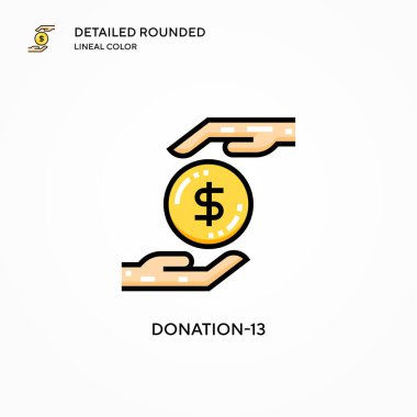 Bağış-13 vektör simgesi. Modern vektör illüstrasyon kavramları. Düzenlemesi ve kişiselleştirmesi kolay.