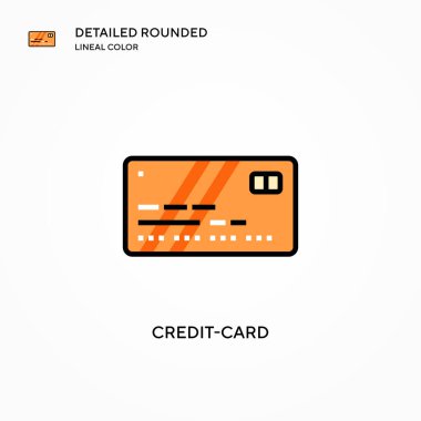 Kredi kartı vektör simgesi. Modern vektör illüstrasyon kavramları. Düzenlemesi ve kişiselleştirmesi kolay.