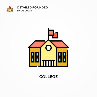 Üniversite vektör ikonu. Modern vektör illüstrasyon kavramları. Düzenlemesi ve kişiselleştirmesi kolay.