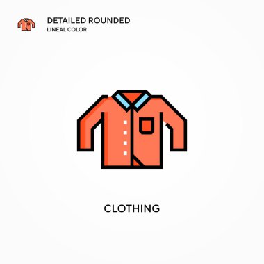 Giysi vektörü simgesi. Modern vektör illüstrasyon kavramları. Düzenlemesi ve kişiselleştirmesi kolay.