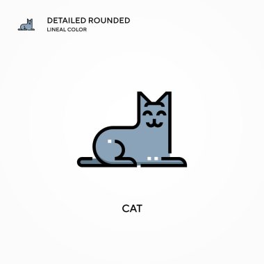 Kedi vektör simgesi. Modern vektör illüstrasyon kavramları. Düzenlemesi ve kişiselleştirmesi kolay.