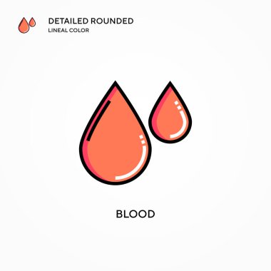 Kan vektör ikonu. Modern vektör illüstrasyon kavramları. Düzenlemesi ve kişiselleştirmesi kolay.