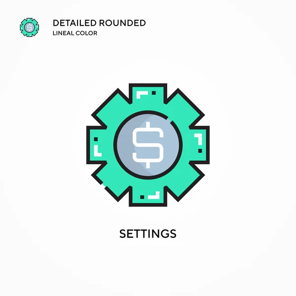 Configurações Vetor Ícone Conceitos Modernos Ilustração Vetorial Fácil Editar Personalizar — Vetor de Stock