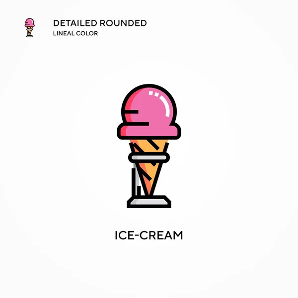 Icono Del Vector Helado Conceptos Modernos Ilustración Vectorial Fácil Editar — Vector de stock