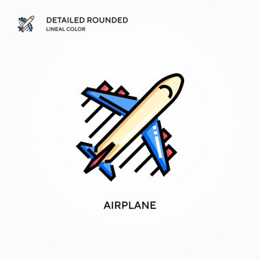 Uçak vektör simgesi. Modern vektör illüstrasyon kavramları. Düzenlemesi ve kişiselleştirmesi kolay.