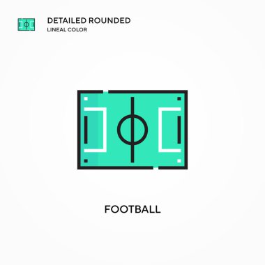 Futbol vektör simgesi. Modern vektör illüstrasyon kavramları. Düzenlemesi ve kişiselleştirmesi kolay.