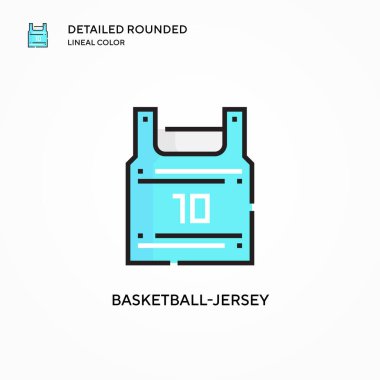 Basketbol forması vektör ikonu. Modern vektör illüstrasyon kavramları. Düzenlemesi ve kişiselleştirmesi kolay.