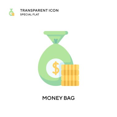 Para çantası vektör simgesi. Düz çizim. EPS 10 vektörü.