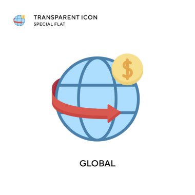 Küresel vektör simgesi. Düz çizim. EPS 10 vektörü.