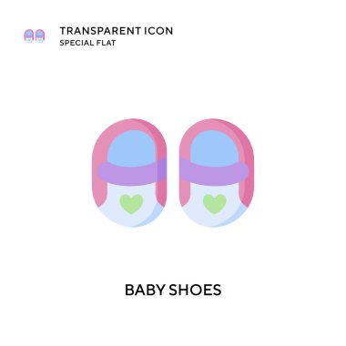Bebek ayakkabısı vektör simgesi. Düz çizim. EPS 10 vektörü.