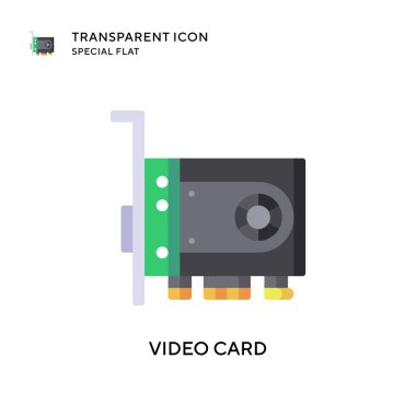 Video kartı vektör simgesi. Düz çizim. EPS 10 vektörü.