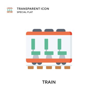 Tren vektör simgesi. Düz çizim. EPS 10 vektörü.